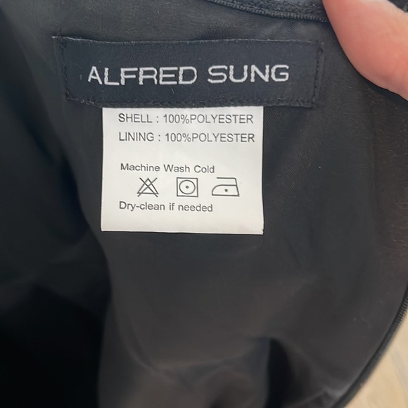 Alfred Sung Hi/Lo Floral Print Formal Dress  - 2 - Picture 5 of 7